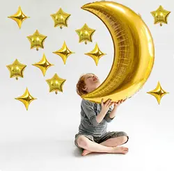 1pcs Golden Silver Moon Balloon Birthday Wedding Anniversary Ramadan Eid Party Decoration Balloon