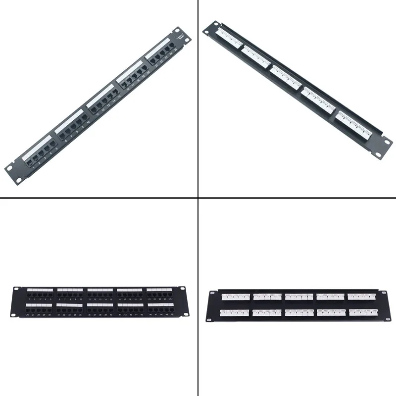 

50-портовая/20-портовая модульная голосовая патч-панель | 2U/1U 19-дюймовое крепление в стойку | Порты RJ11 для телефонной системы и кабеля центра обработки данных