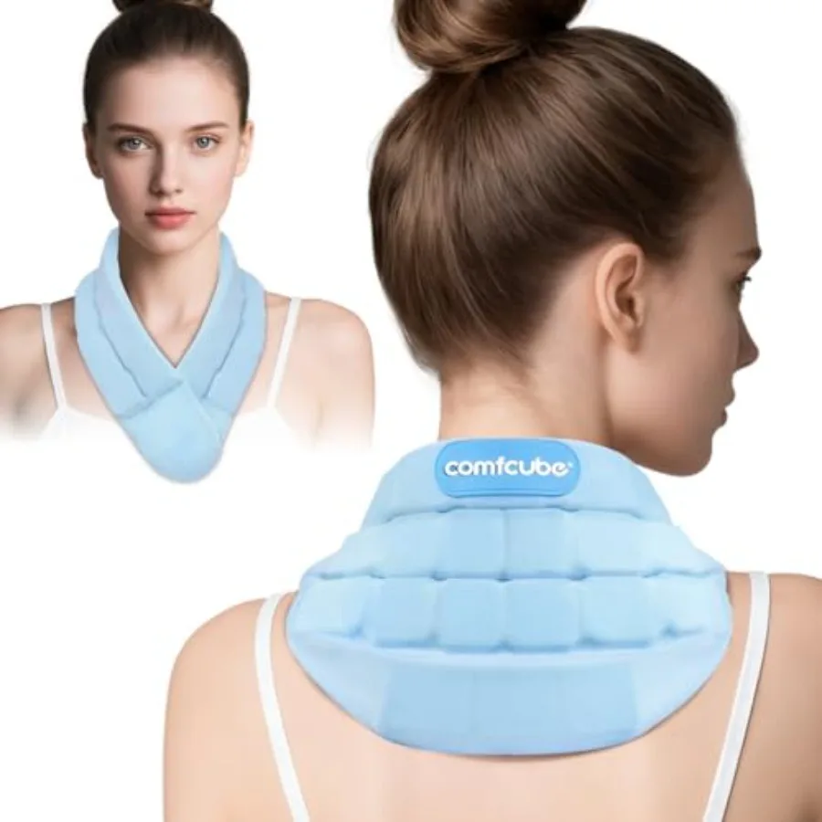 

Neck Ice Pack Wrap for Cervical Pain and Cooling, 2 Hours Long Lasting Cold Ice Pack for Neck Injuries, Flexible Cold Pack for