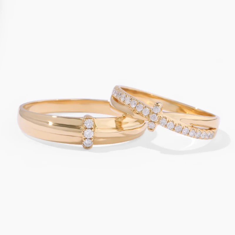 

Eternal Promise - Authentic Platinum 18K Gold Couple Rings for Engagement Wedding Worldwide Shipping