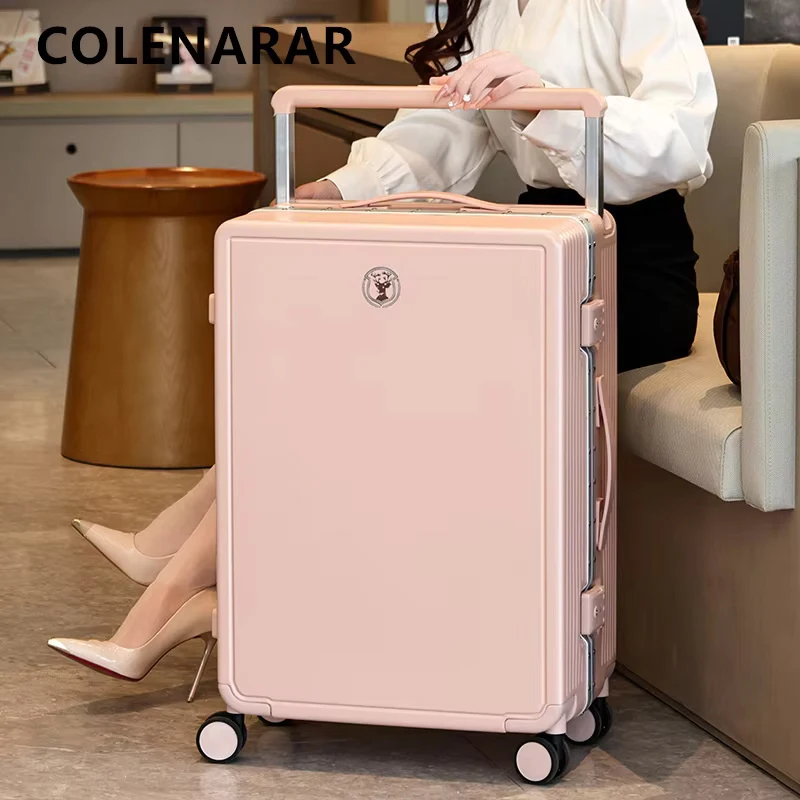 COLENARA Bolsa de viaje para equipaje Caja de embarque de 20 pulgadas ABS para hombre + cubierta de carrito para PC 22 "24" 26 "mujer con maleta con ruedas