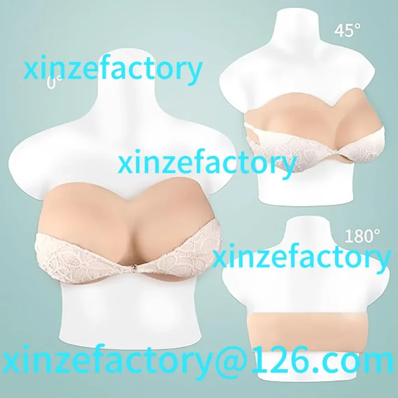 Customizable New Soft and Elastic Silicone False Breast Filled Chest Plate