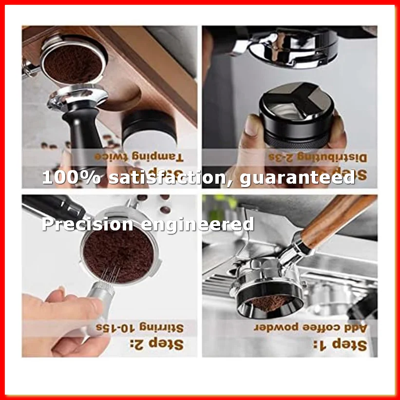 ●WDT Tools Espresso Distribution Tool - 53.5mm Dosing Funnel & 0.35mm 316 Stainless Steel Needles Stirrer Distributor-ABFB