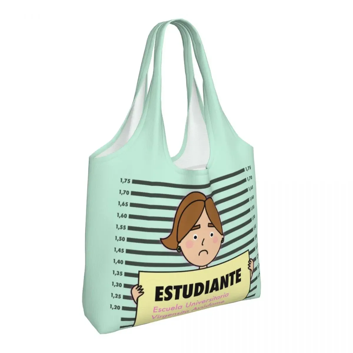 Custom Printing Funny Cartoon Nurse Tote Shopping Bags Reusable Canvas Shoulder Shopper Health Care Nursing Doctors Handbag