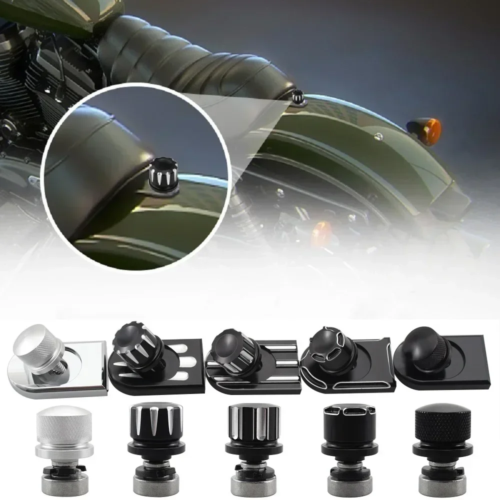 Motorcycle Universal Rear Fender Seat Screw Bolt Nut Knob Cover For Harley Sportster Fatboy Dyna Softail V-ROD Touring Tri Glide