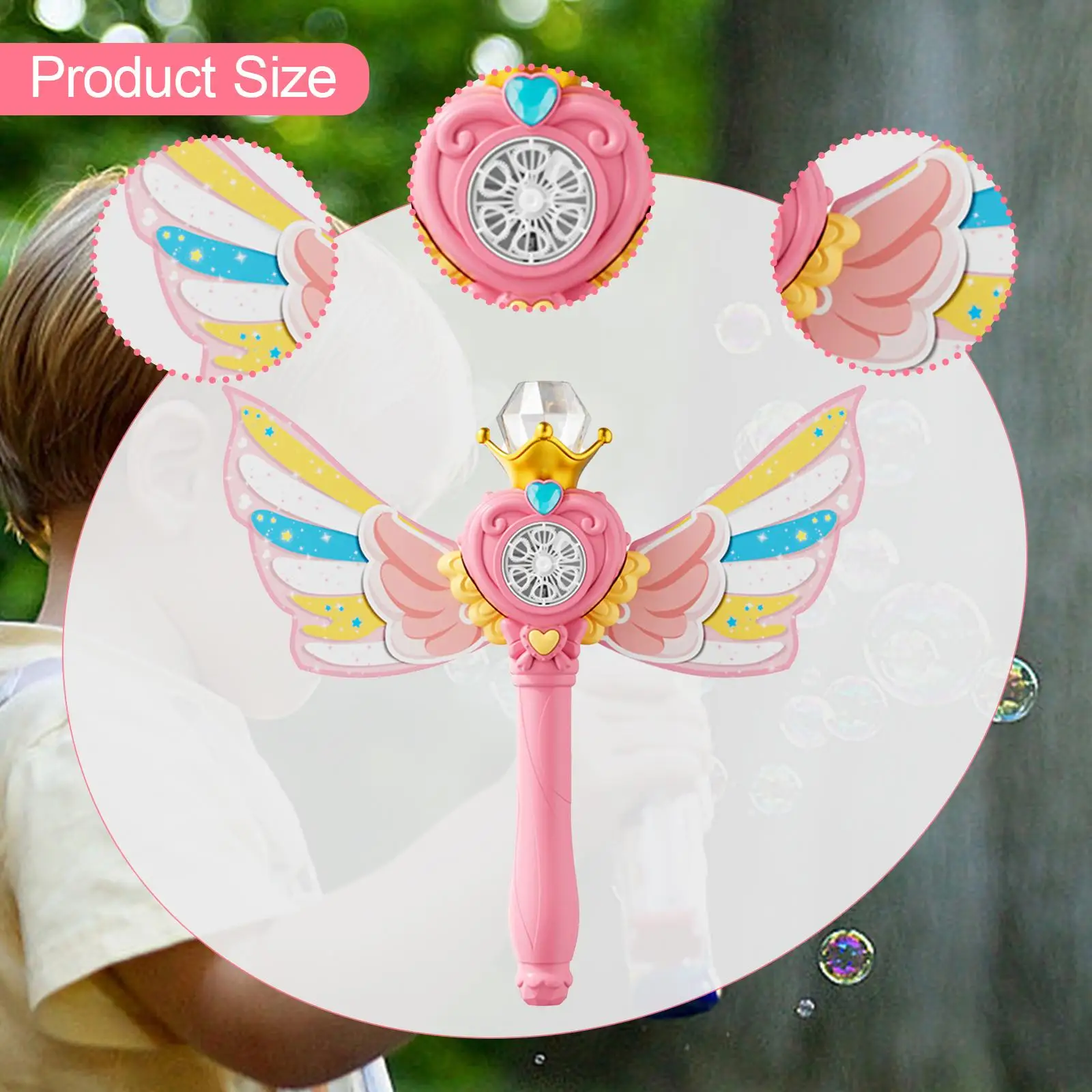 ไม้กายสิทธิ์สําหรับเด็กอุปกรณ์เครื่องทําฟองสบู่แบบพกพาสําหรับปาร์ตี้วันหยุดในร่ม