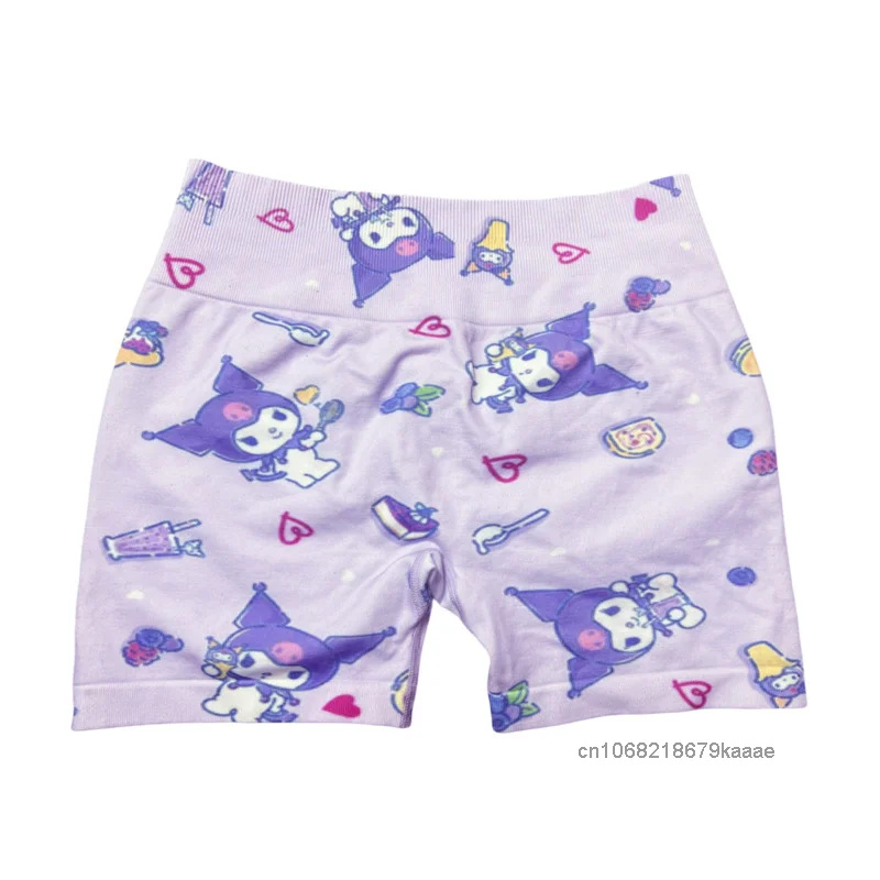 Sanrio Kuromi Cute Double Sided Printed Shorts Women Summer New Kawaii Yoga Fitness Shorts Y2k Sweet Girl Slim Fit Sports Shorts