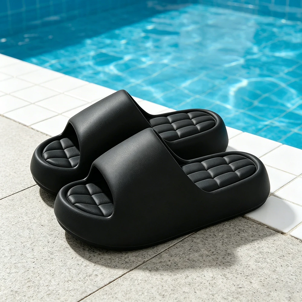 Unisex House Slippers Ultra Soft Cloud Slides Non Slip Sole Summer Beach Open Toe Sandals Shower Pool Men Women Outdoor Walking