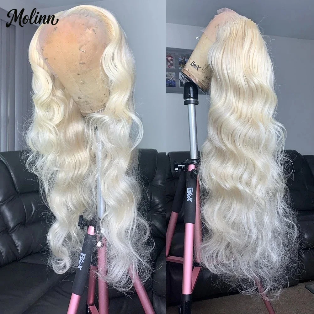 Pearl White Wig Body Wave Lace Front Wig 13x4 Hd Synthetic And Blend Tiny Knots Pre Plucked Cosplay Heat Resistant For Women