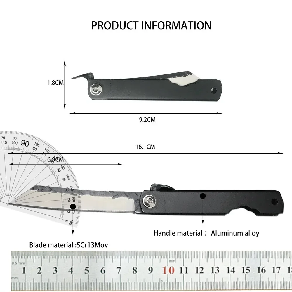 Higonokami Coltello pieghevole con lama Tanto in acciaio di Damasco Manico in alluminio Coltelli da campeggio all'aperto Caccia tattica Strumenti di raccolta EDC