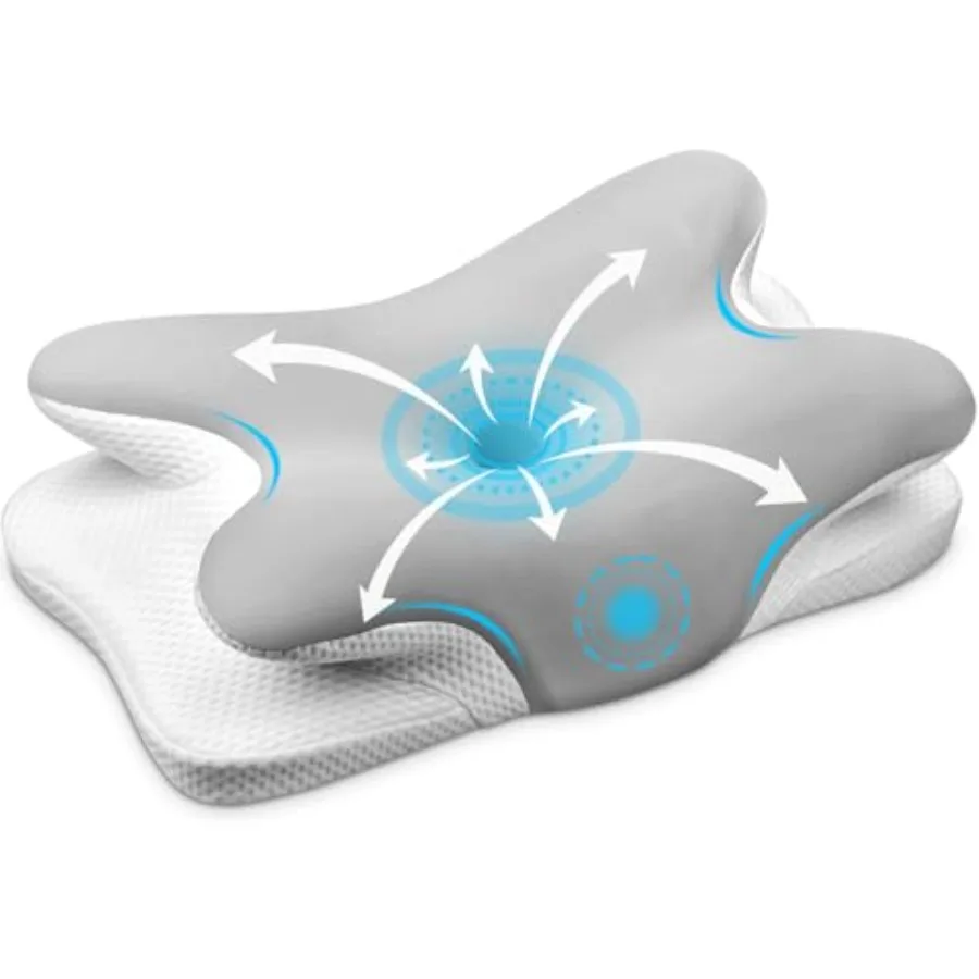 

Cervical Neck Pillow Ergonomic Memory Foam Pillows for Neck Pain Relief with Breathable Pillowcase Adjustable Contour Neck Supp