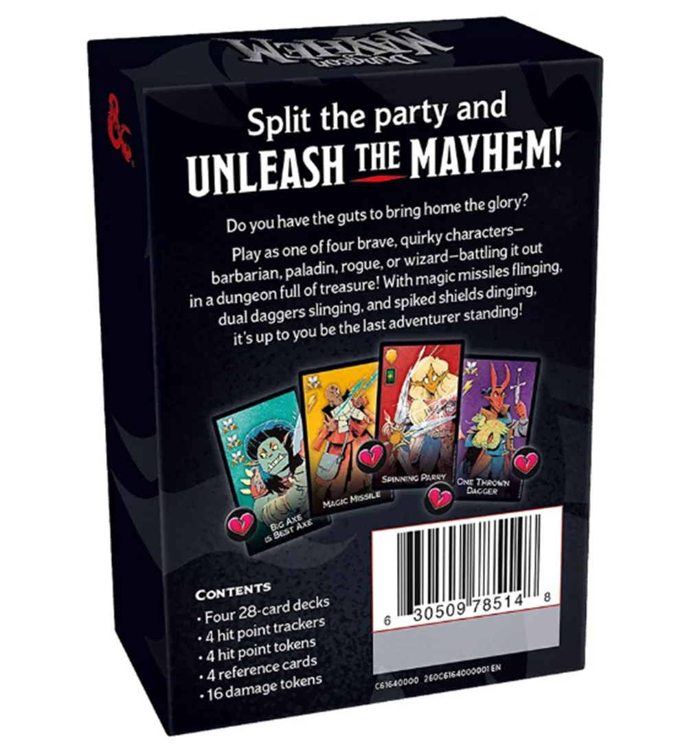 Dungeones Mayhem Dungeonsing Dragons Card Game120 Cards Toy Entertainment Party Family Friends Battle for Baldurs Gate Board