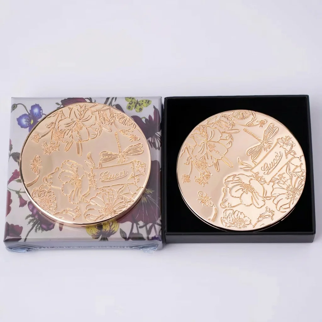 Doppelseitiger Taschenspiegel, tragbarer tragbarer Schminkspiegel, zusammenklappbarer Kompaktspiegel mit Blumenmuster für Feiertage, Einkaufen, Pendeln