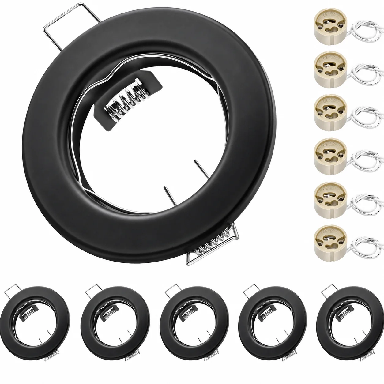 conjunto-joyinled-com-6-spotlights-embutidos-gu10-com-moldura-redonda-preta-fosca-diametro-do-furo-60-mm--com-soquete-gu10-para-led-halogeno