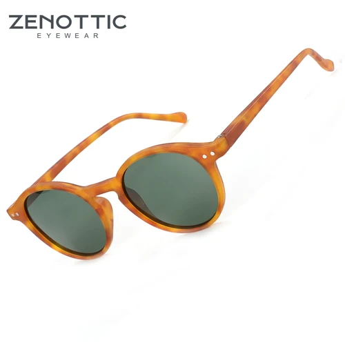 ZENOTTIC moda mujer hombres gafas de sol polarizadas gafas de sol redondas Retro Unisex UV400 gafas de sol gafas BT4203S