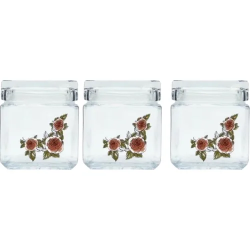 Pasabahce 3'lü Roses Glass Jar 750 cc