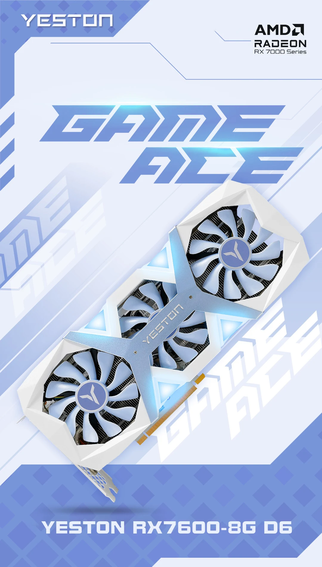 Yeston RX7600 Independent gaming Graphics Card 8GD6 8G/128bit