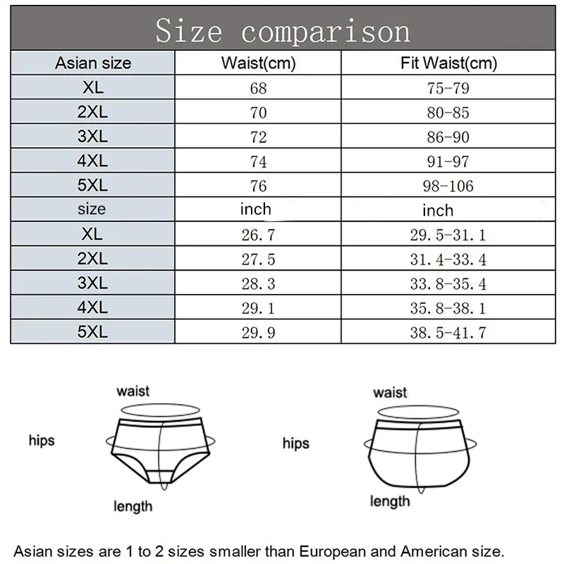 100% Cotton Plus Size Men Briefs Comfortable Male Underwear Breathable Sexy Lingerie High Quality Underpants XL-5XL