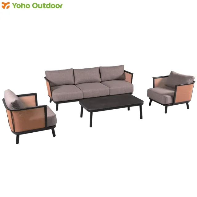 

Luxury Durable Modern Style High Quality Aluminum Outdoor Garden Conversation Patio Sofa Set Furniture