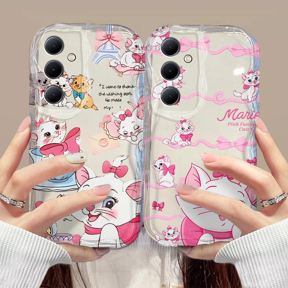 

Cute Disneies Marie Cat 3D Wave Case For Xiaomi Mi 14 12 12T 11 Lite Poco M6 X6 X5 X4 F4 X3 M3 Pro 4G 5G Soft Silicone Cover