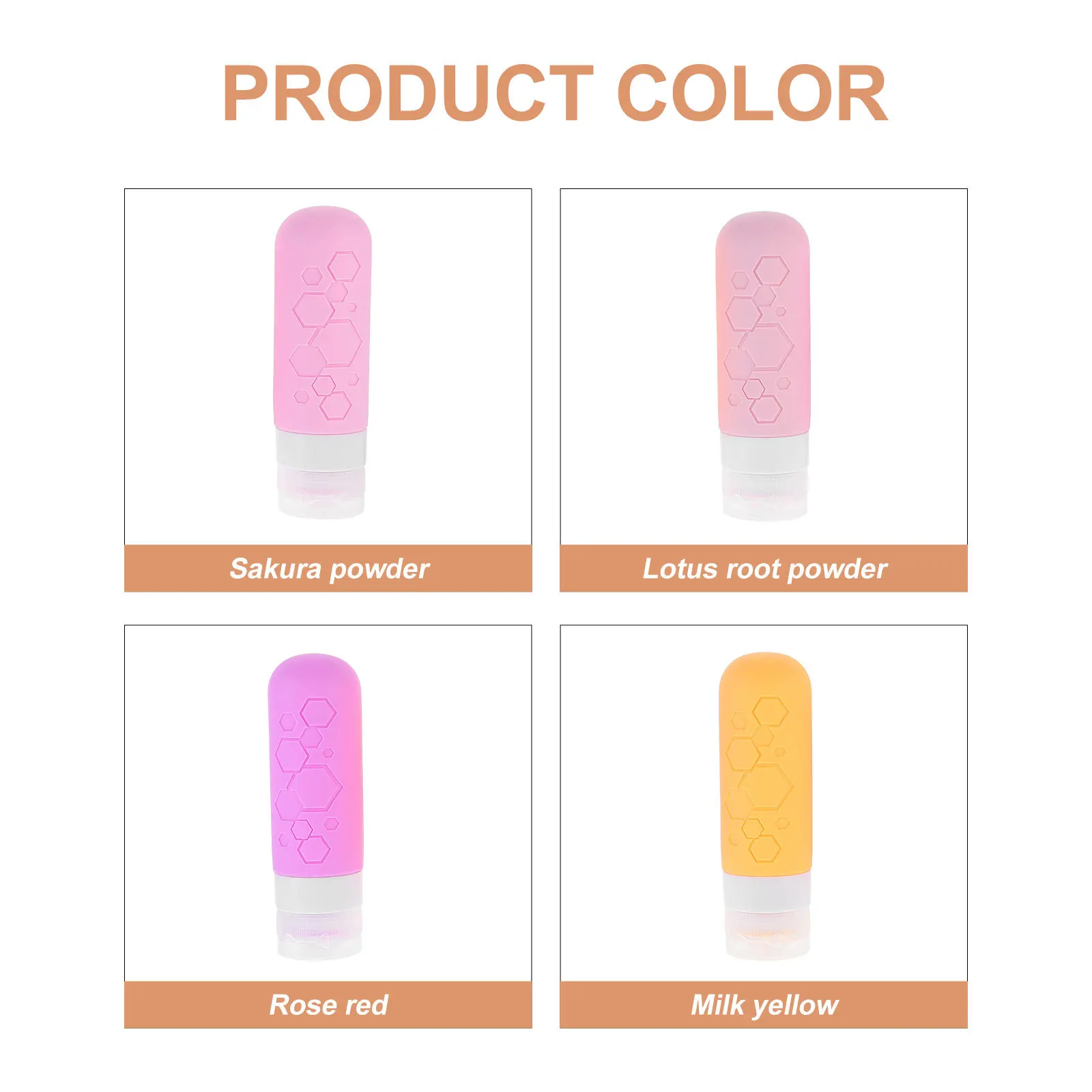 

4Pcs Travel Size Silicone Bottles Refillable Portable Toiletries Containers for Outdoor Business Trips 90Ml Travel Kit