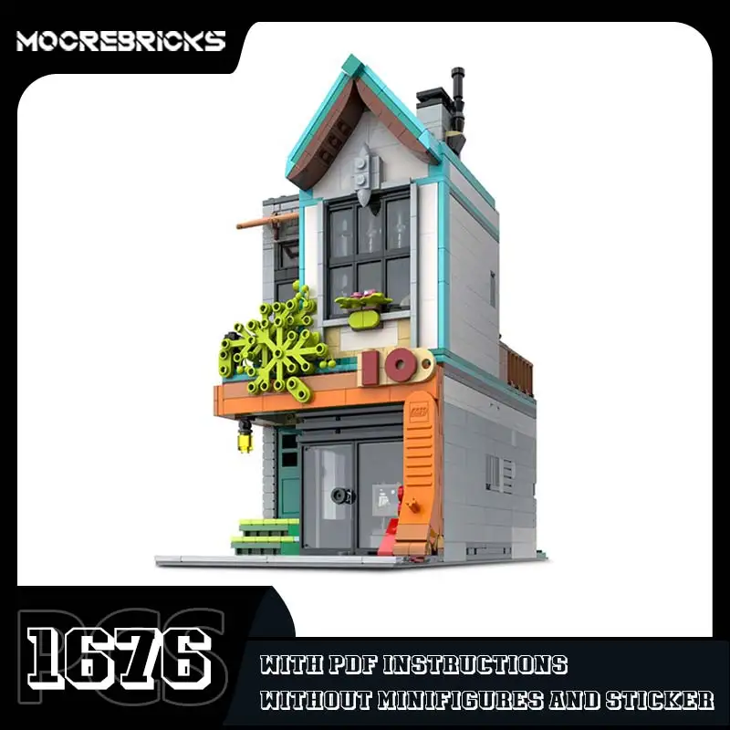 City Architecture House No.10 Landmark MOC Building Blocks Small Particle Assembly Model Brick Kit Puzzle Toys For Children Gift