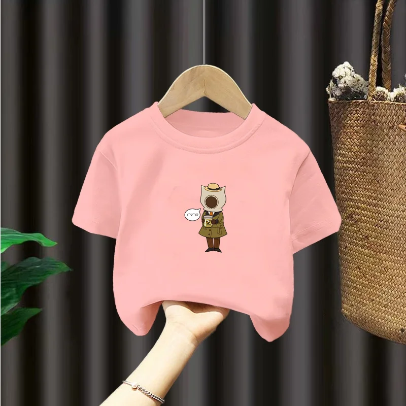 Children's long-sleeved T-shirt loose cartoon animation fitness top fashion popular 2024 new image 3