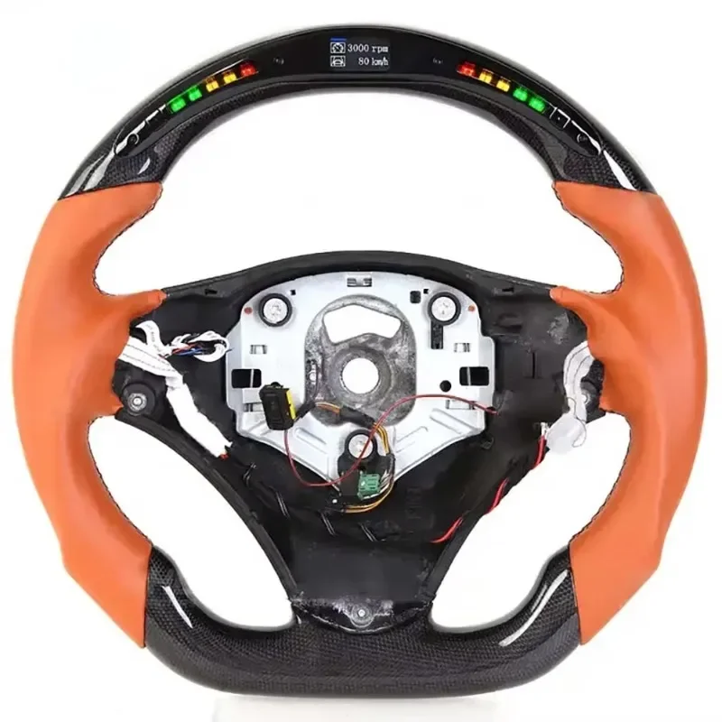 【2025】Bosstar Popular Design LED Smart Steering Wheel Carbon Fiber For BMW M3 E90 E92 With Lamp Bead Colors