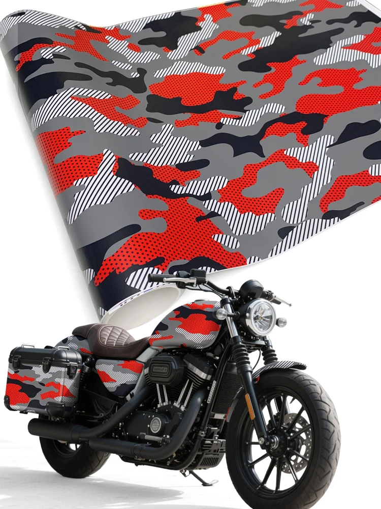 Benodigdheden Auto Verijdelen Rood Jeep Motor Zelfklevend Vinylpapier voor Auto Camouflage Film Camo Vinyl Wrap Waterdichte Verf Off-Road - afbeelding 2