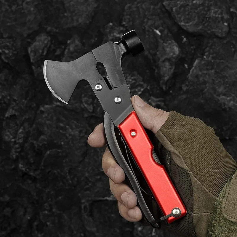 Outdoor portable camping emergency survival tool, multifunctional axe, hammer, knife, home repair combination tool