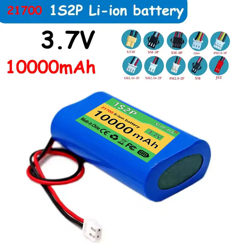21700 1S2P 3.7V 10000mAh  Lithium Ion Rechargeable Battery 3.7V 10000mAh with PCB for Speakers Radios Headlights Toys Etc. 4.2V