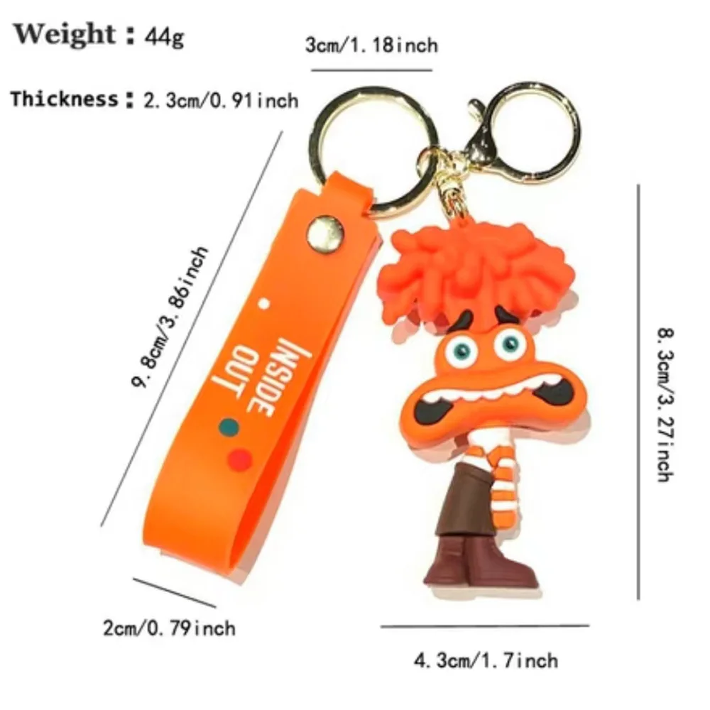 Disney Anime Inside Out 2 Keychain Mind Wars Sad Emotions Kawaii Action Figure Model Toy Doll Men's Car Key Pendant Accessories