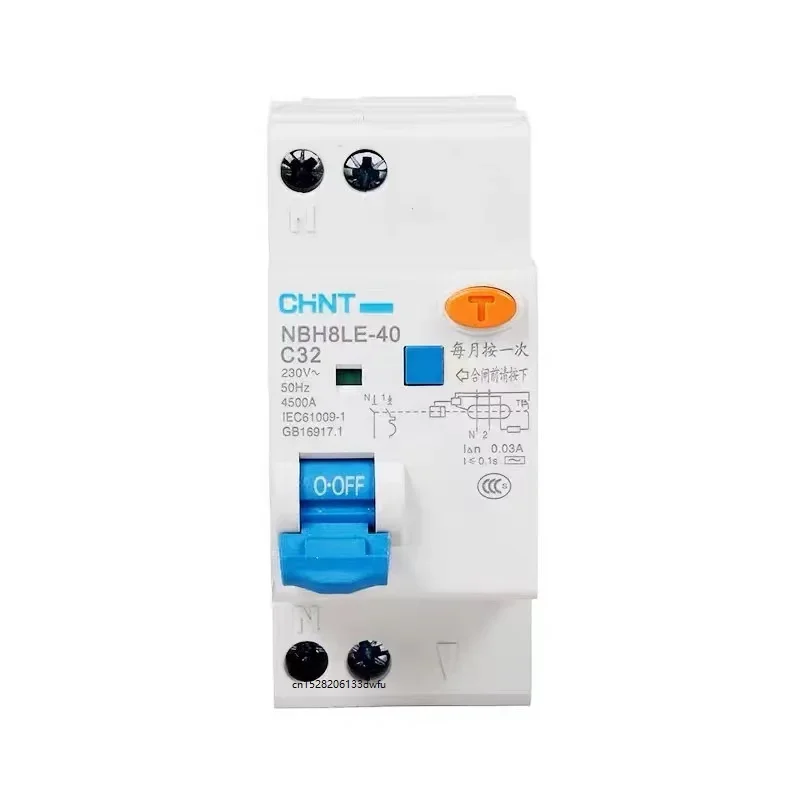 CHINT Leakage Switch NBH8LE-40 1P+N Type C 6A 20A 25A 32A 40A RCBO