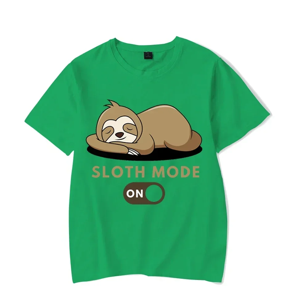 Men\'s T-shirts Sloth Mode Graphic Tees Y2k Short Sleeve Shirt Men Cartoon Animal Streetwear Tops Funny Sloth Homme Camiseta