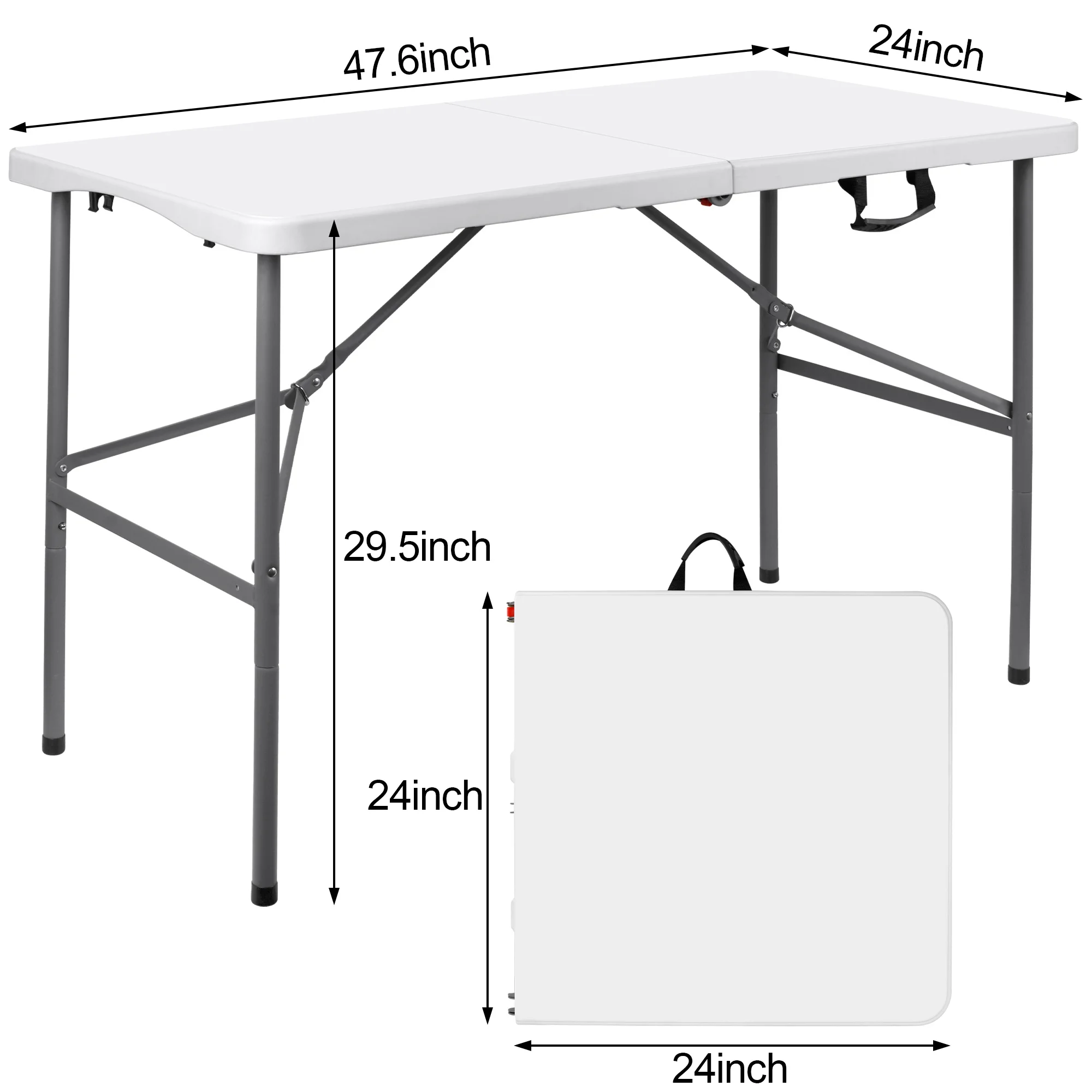 

MARIIS Folding Table, Lightweight Folding Table for Party, Dining, Barbecue, Board Game with Carrying Handle, Folding Locks - Mesas Para Fiestas