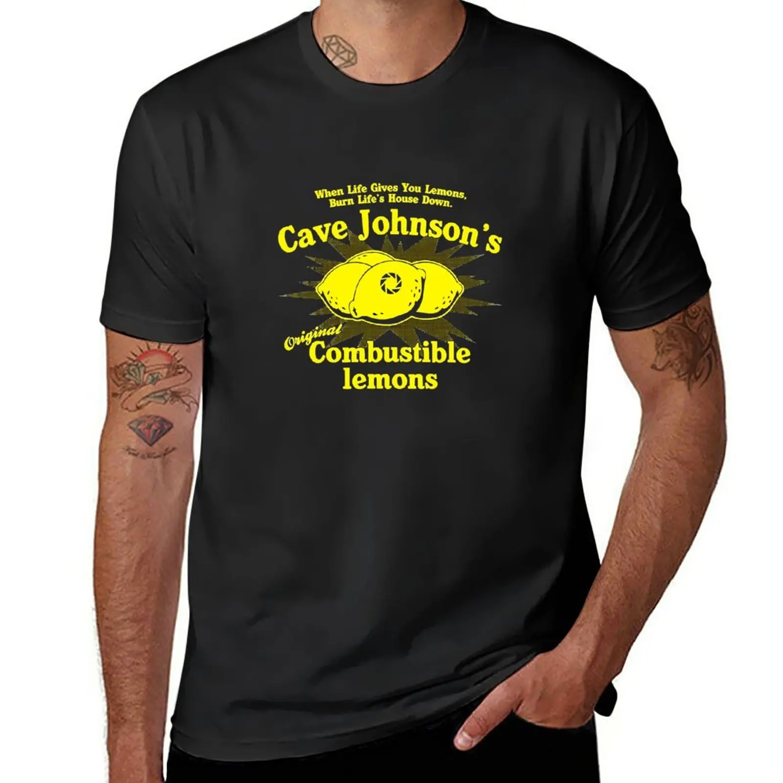 New Cave Johnson's Combustible Lemons T-Shirt cute tops t shirt man Men's cotton t-shirt