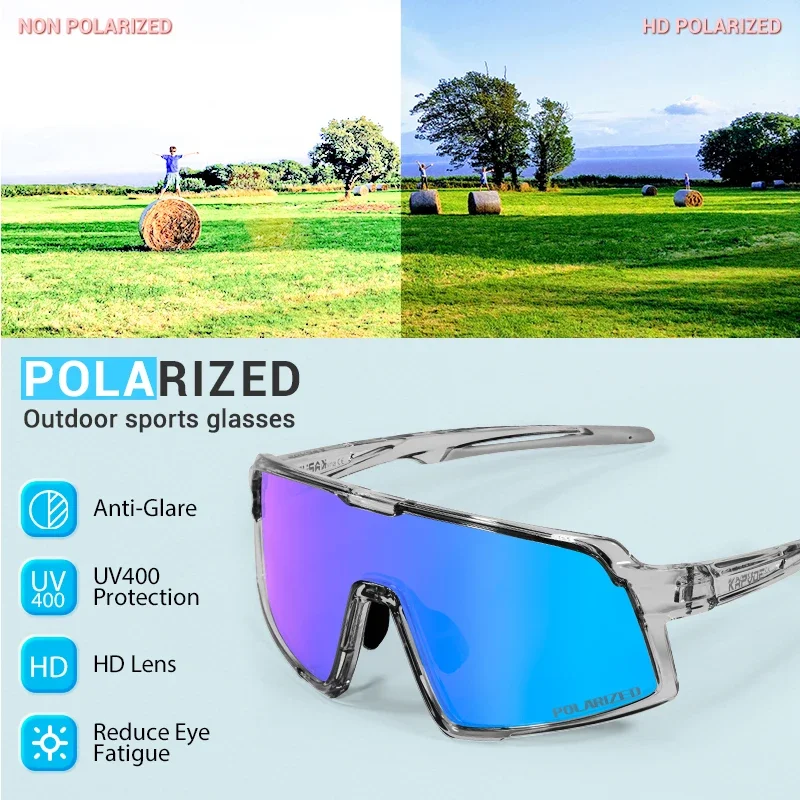 KAPVOE gafas de sol polarizadas para pescar, gafas de ciclismo para niños y niñas UV400, equipo de bicicleta para niños, gafas para deportes al aire libre para acampar y Golf