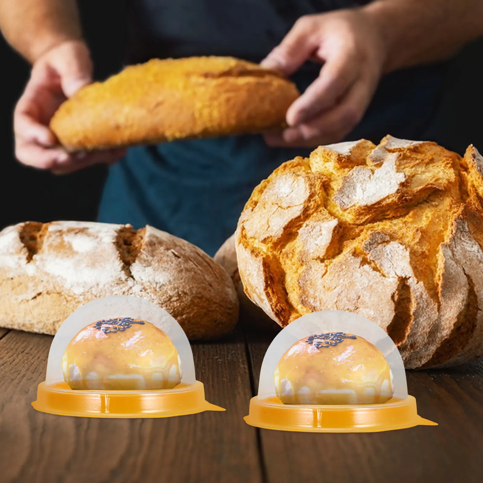 Caja de embalaje para pasteles con soporte para 100 unidades de pastelitos de huevo, sellado impermeable, mini contenedor para cupcakes, cajas para hornear