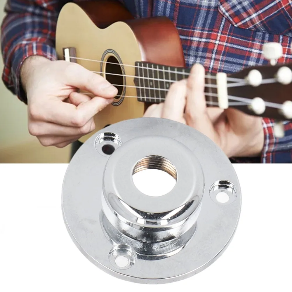 Premium 6.35mm Jack Guitar Endpin Jack Metal Silver Tail Pin Cover Guitar Hardware Accessory For Guitar