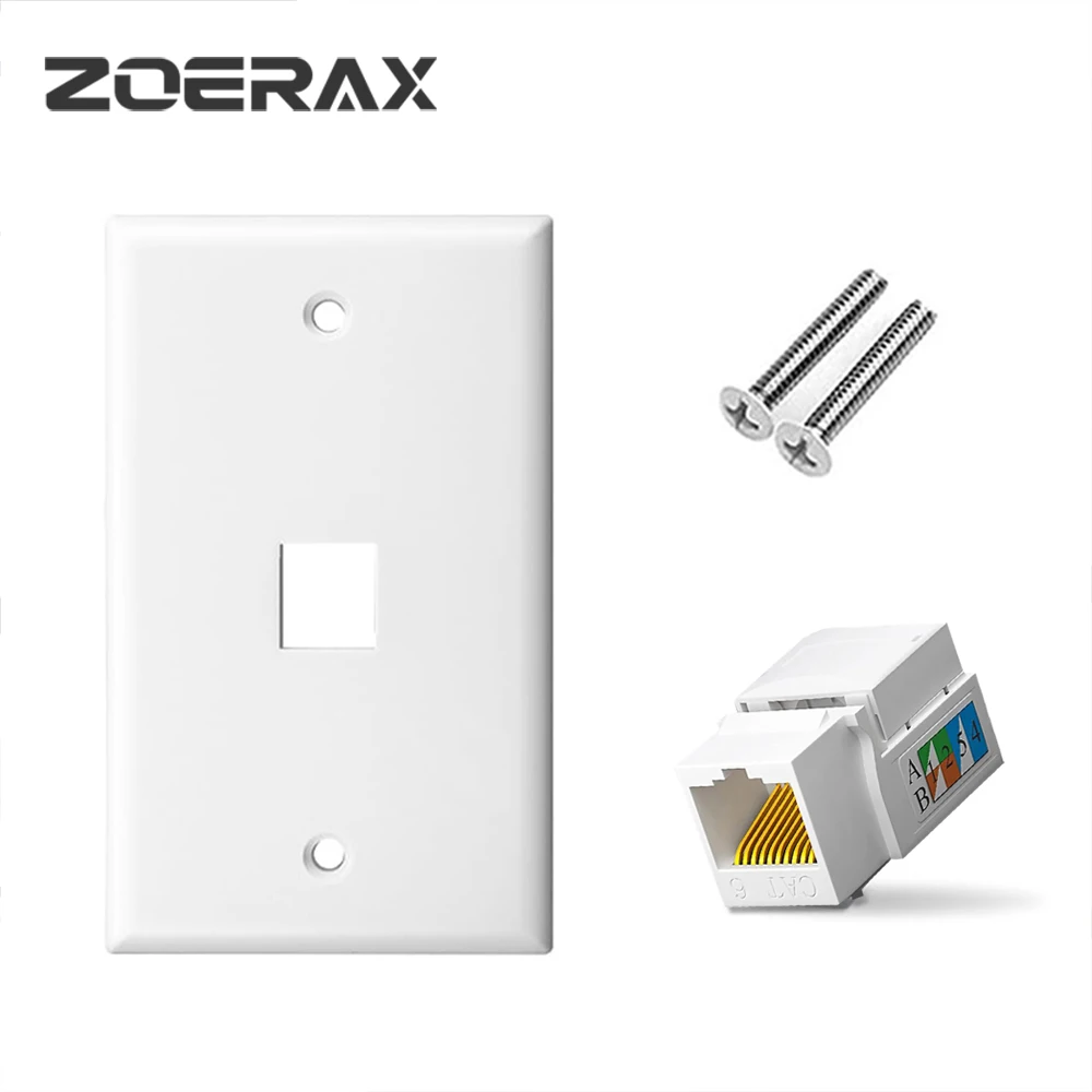 

ZoeRax CAT6 Ethernet Punch Down Jack Wall Plate, Rj45 Keystone Jack for CAT6/CAT5e Network Cable,RJ45 Wall Plate,Jack Plate