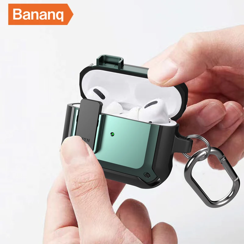 

Bananq Armor Switch With Earbuds Key Hook Protective Case For Airpods 3 2 1 Stitching Color Earphone Cover For Airpods Pro 2