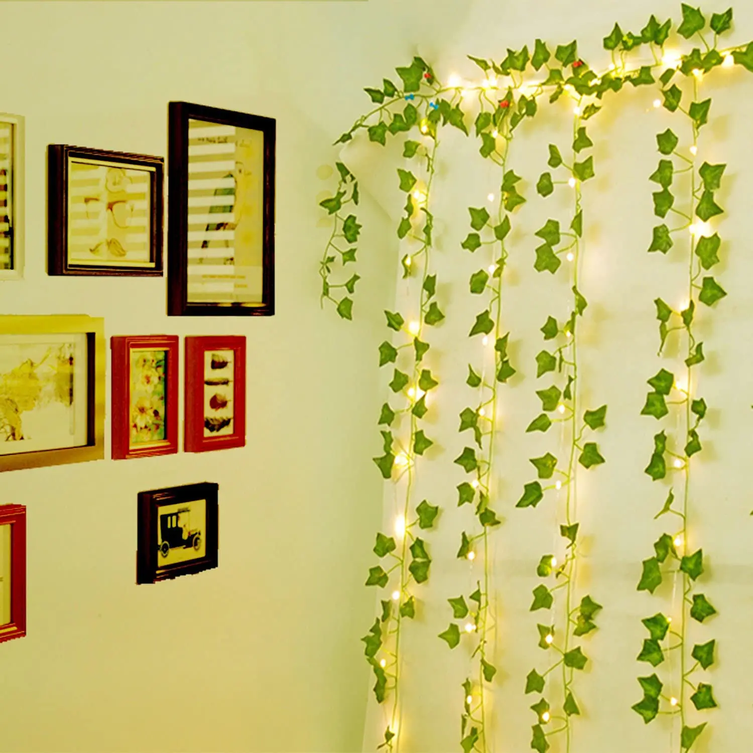 10-100 LED Lights Battery Operated String Light Artificial Ivy Fairy Light Christmas Garland for Bedroom Curtain Dorm Decor