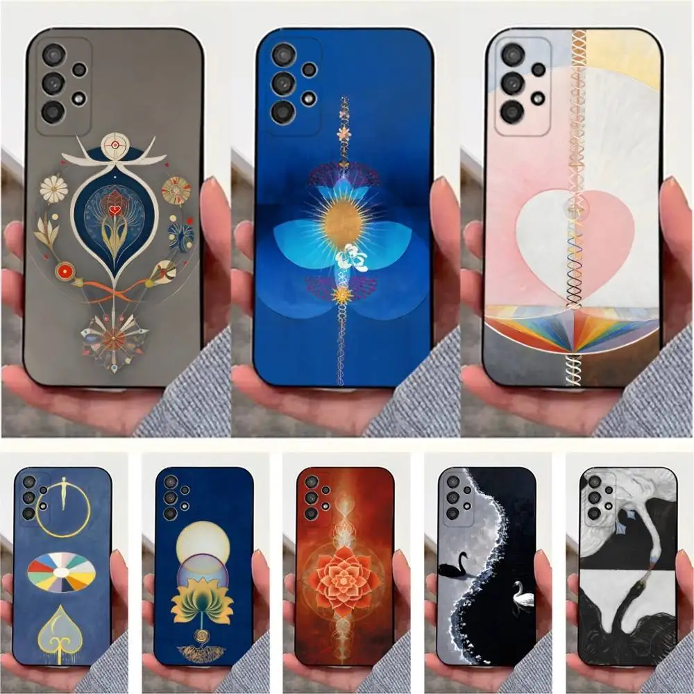 

Art H-Hilma AF K-Klint Phone Case For Samsung S25,S24,S23,S22,S20,S21,S10,Ultra,Plus,Lite,FE,Soft Silicone Black Cover