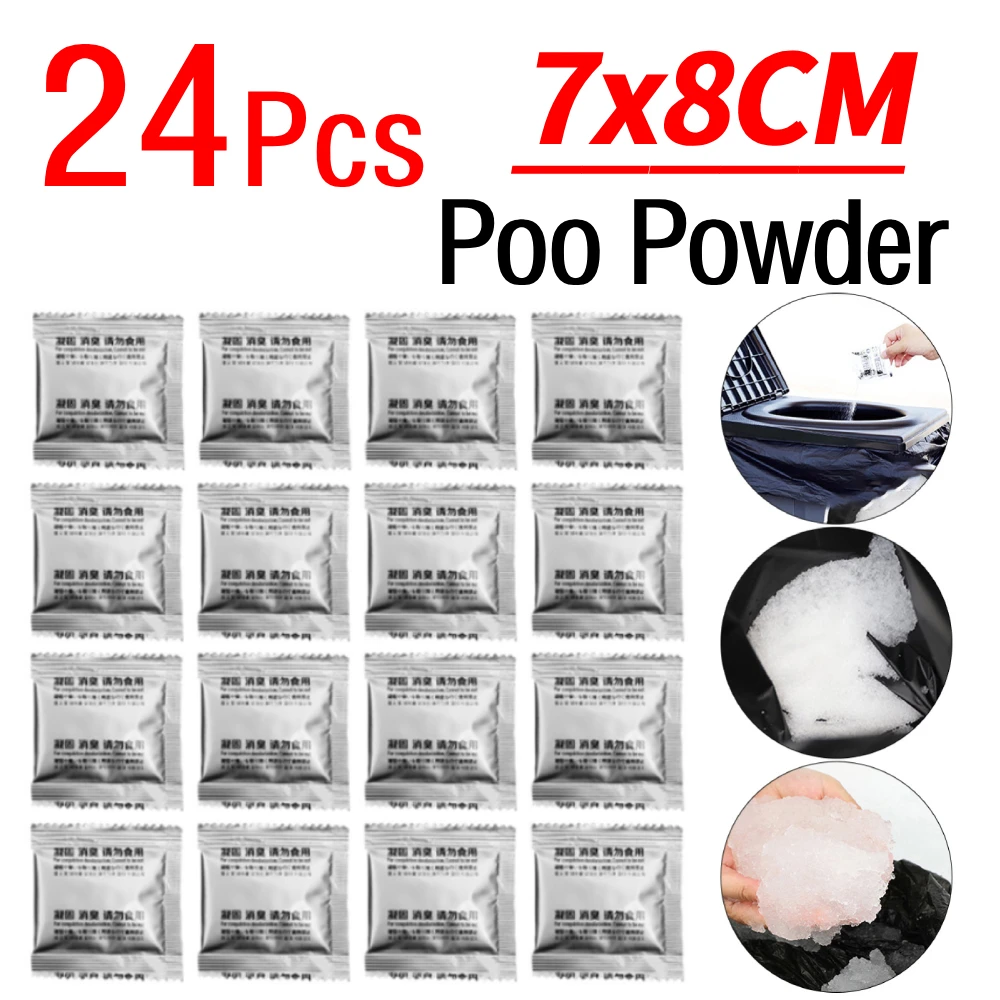 

24Pcs Poo Powder Gel Outdoor Toilet Powder Emergency Toilet Waste Treatment Liquid Waste Gelling Deodorizing Powder for Camping
