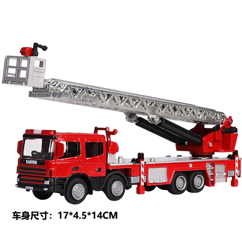 1:50 liga caminhão de bombeiros modelo simulação crianças motor de bombeiros brinquedo presente não-rádio controlado transporte veículo brinquedo ornamentos