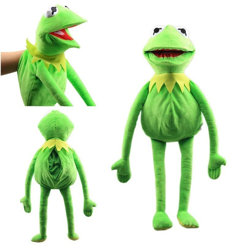 Kermit The FROG-muñeco de peluche divertido, marioneta de mano, mochila escolar, rana, Animal de peluche, muñeco grande, Ventriloquist, accesorios de rendimiento, juguete de regalo