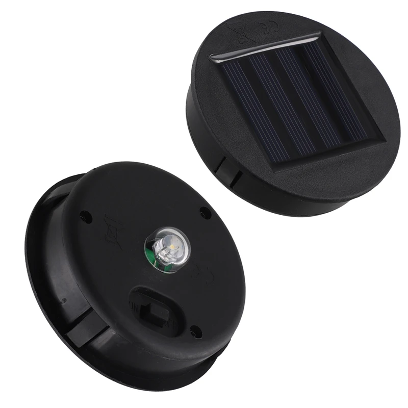 2 Pack Solar Lights Replacement Top Solar Panel Lantern Lid Lights , Lantern Light Replacement , Garden Patio Decor