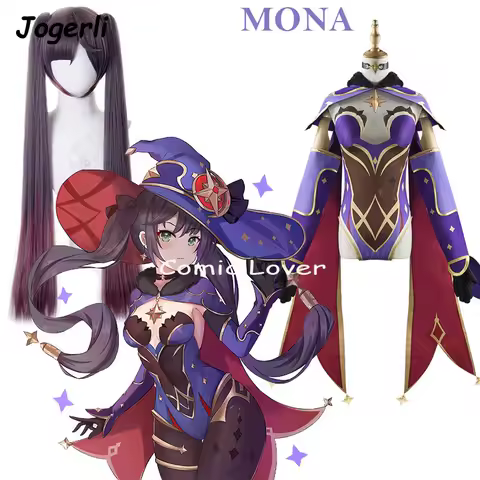 Genshin Impact Mona Cosplay Costumes Character Outfit Lolita Style Anime Kawai Wig Women Roleplay Dresses