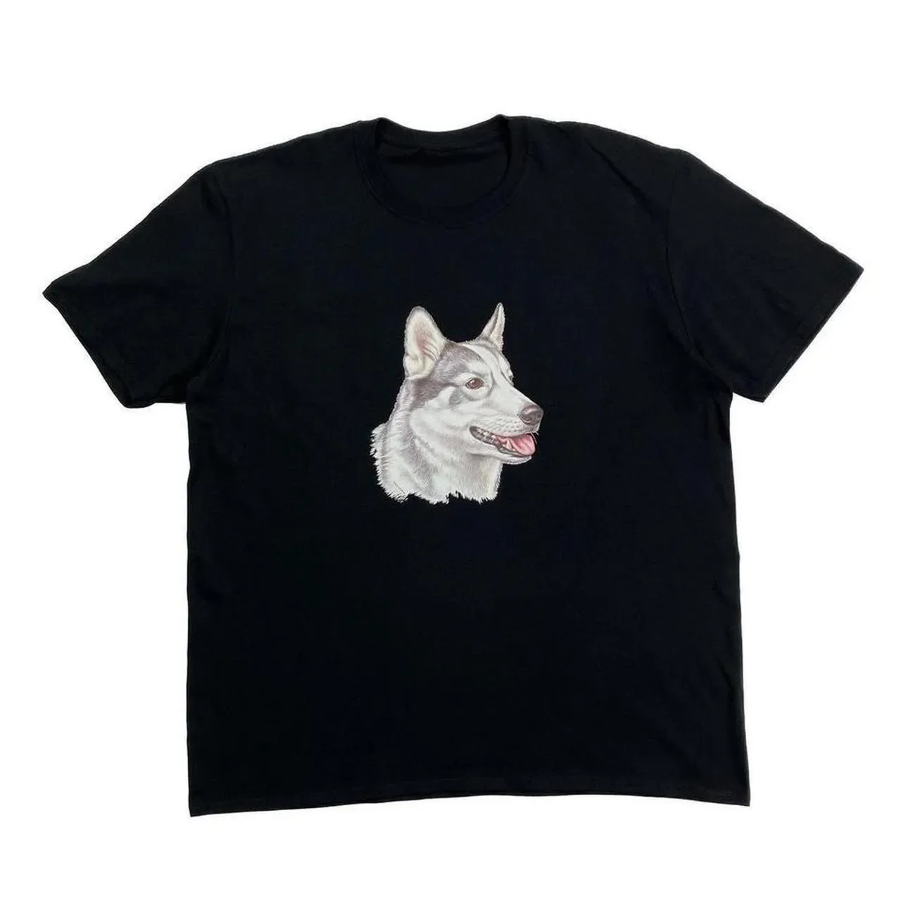 TARGET TRANSFERS (1995) Husky Snow Dog Puppy Animal Pet Graphic T-Shirt Large