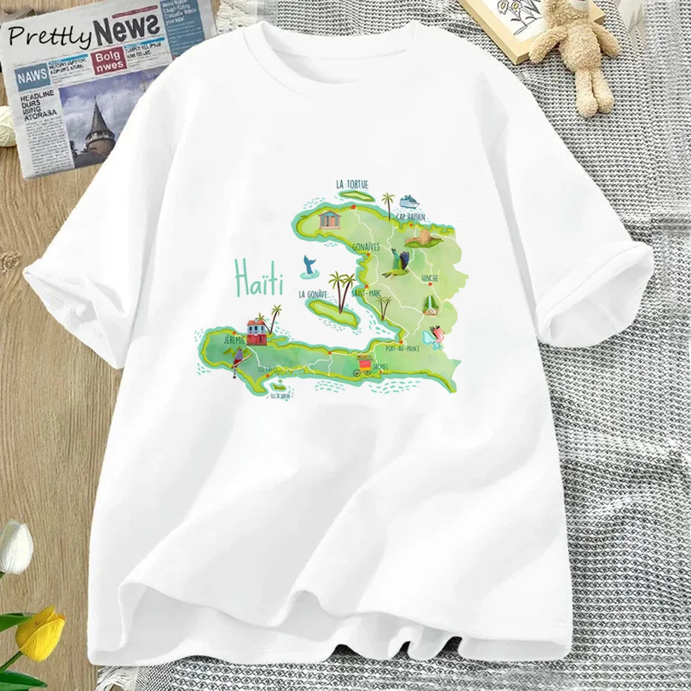 

Haiti t shirt women manga harajuku designer t shirt female graphic 2000s funny clothing